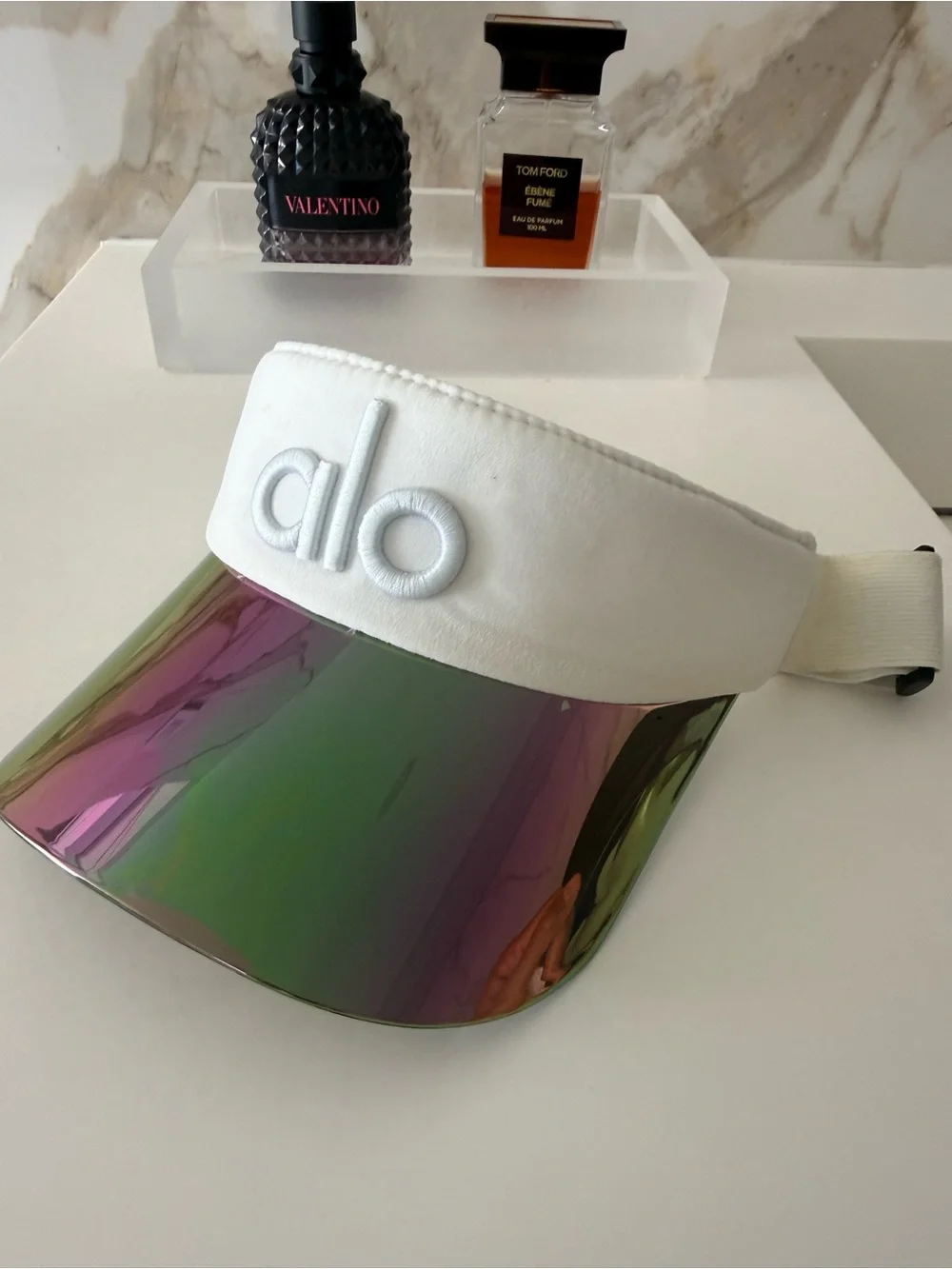 ALO Black Iridescent Sport Visor Adjustable Hat